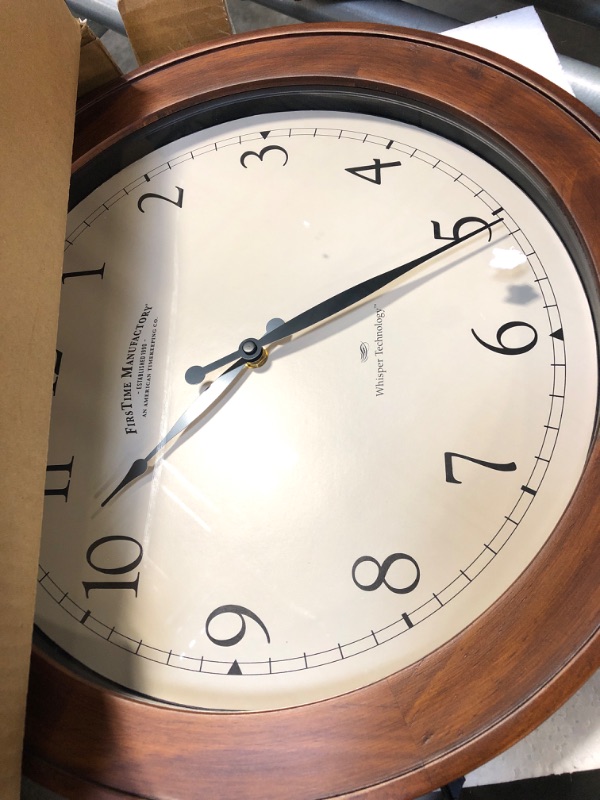 Photo 3 of 16 in. Wood Walnut Garrison Wall Clock