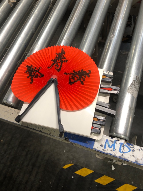 Photo 2 of 10 Pieces Chinese New Year Fans Chinese Character Folding Fan Oriental Handheld Paper Fans Japanese Round Fan for Wedding Birthday Party Supply Decoration (Novel Style) 10 Novel Style