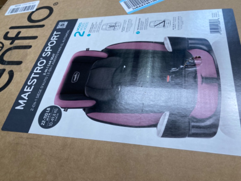 Photo 3 of Evenflo Maestro Sport Convertible Booster Car Seat, Forward Facing, High Back, 5-Point Harness, For Kids 2 to 8 Years Old, Whitney Pink