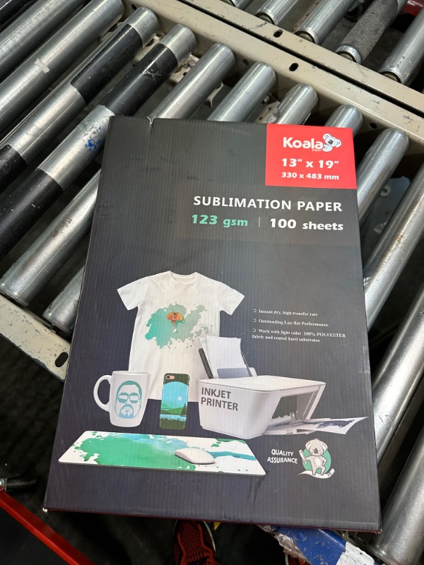 Photo 2 of Koala Sublimation Paper 13x19 inches Easy to DIY T-shirts,Tumblers,Mugs Only Compatible with Inkjet Sublimation Printer Sublimation Ink 100 sheet 123g