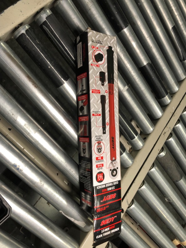 Photo 1 of 1/2-inch Drive Click Torque Wrench 1/2 Drive - Precision 10-150 ft.lb/13.6-203.5Nm Range, Ratcheting Head with Secure Locking Mechanism, Adapter & Extension 1/2" Drive