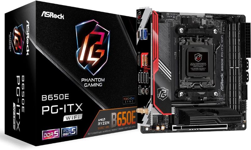 Photo 1 of ASRock B650E PG-ITX WiFi AMD Ryzen 7000 Series CPU Compatible (Soket AM5) B650 Mini-ITX Motherboard
