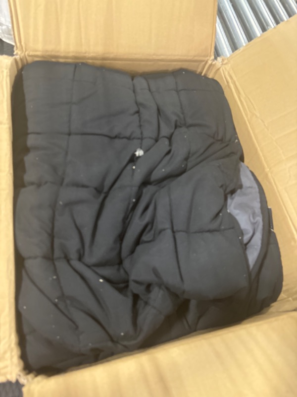 Photo 3 of **USED**ZonLi Weighted Blanket (80''x87'', 25lbs, King Size Grey/Black), Cooling Weighted Blankets for Adults/Kids, High Breathability Heavy Blanket, Soft Material with Premium Glass Beads 80''x87'',25lbs Grey/Black