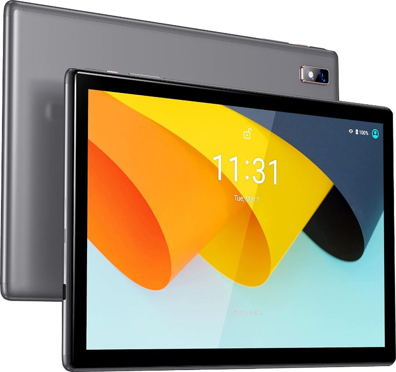 Photo 1 of BYYBUO SmartPad A10_L Tablet 10.1 inch Android 13 Tablets, 64GB ROM Quad-Core Processor 5000mAh Battery, 1280x800 IPS HD Touchscreen 5MP+8MP Camera, Bluetooth,WiFi (Grey)