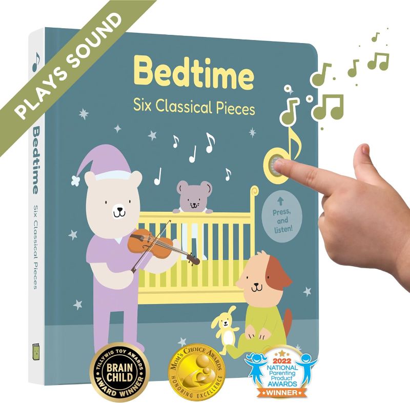 Photo 1 of Cali's Books Bedtime Baby Music Book - Music Books for Toddlers 1-3 with 6 Classical Pieces. Bedtime Sound Books for Babies. Educational Gifts for Babies and Toddlers Gentle Classical Music
