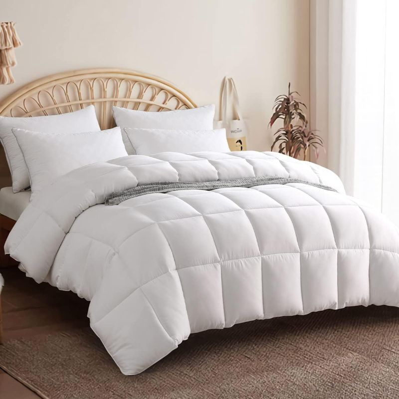 Photo 1 of 100% Viscose Made from Bamboo Comforter for Hot Sleepers- Breathable Cooling Silky Soft Duvet Insert Full Size-with 8 Corner Tabs- All Season Comforter (86x82 Inches, White)******SIMILAR*****