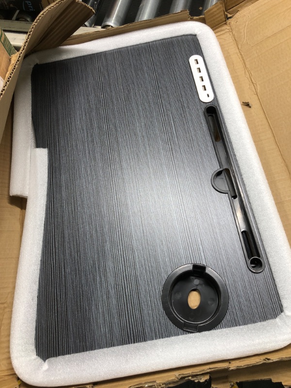 Photo 1 of Laptop Lap Desk, Foldable Laptop Tray with 4 USB Ports Storage Drawer and Cup Holder, Desk Stand for Bed Lap Tray Portable Standing Table for Bed Couch Floor