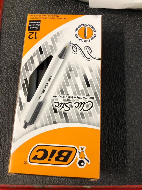 Photo 1 of BIC Clic Stic Retractable Ballpoint Pens, Medium Point, Black Ink, Dozen 12 PENS