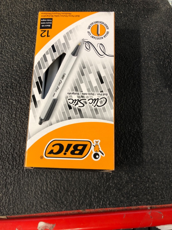 Photo 1 of BIC Clic Stic Retractable Ballpoint Pens, Medium Point, Black Ink, Dozen 12 PENS
