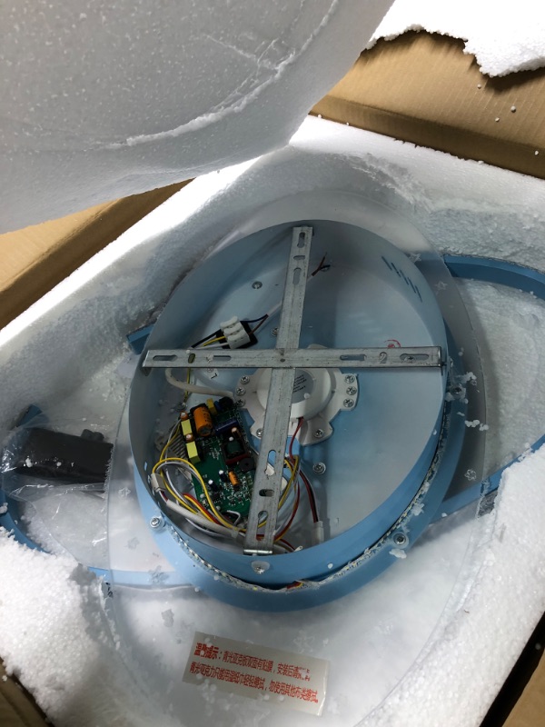 Photo 1 of IBalody 48W LED Creative Fan Light Indoor 6 Speed Ceiling Fan with Light Kids Room Bedroom Mute Ceiling Lights Fan Lighting Stepless Dimmable Ceiling Light with Fan Boy Girl Room Decor (Blue) IF-Blue