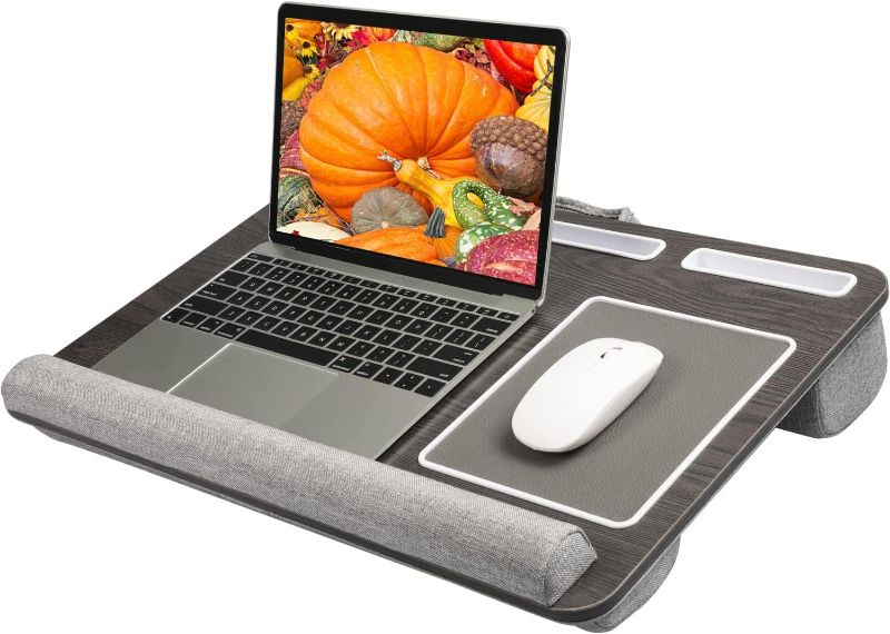 Photo 1 of HUANUO Lap Desk - Fits up to 17 inches Laptop Desk, Built in Wrist Pad for Notebook, MacBook, Tablet, Lap Laptop Desk with Tablet, Pen & Phone Holder