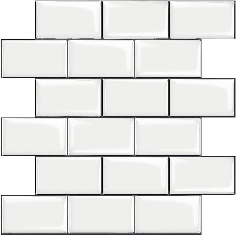 Photo 1 of 
STICKGOO 10-Sheet White Subway Tiles Peel and Stick Backsplash, Stick on Tiles Kitchen Backsplash (Thicker Design)