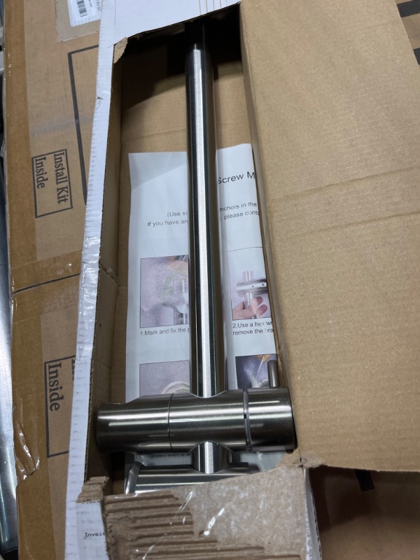 Photo 1 of HAMOLER 24 Inch Shower Slide Bar with Adjustable Shower Holder Stainless Steel Wall Mount Sliding Bar, Brushed Nickel