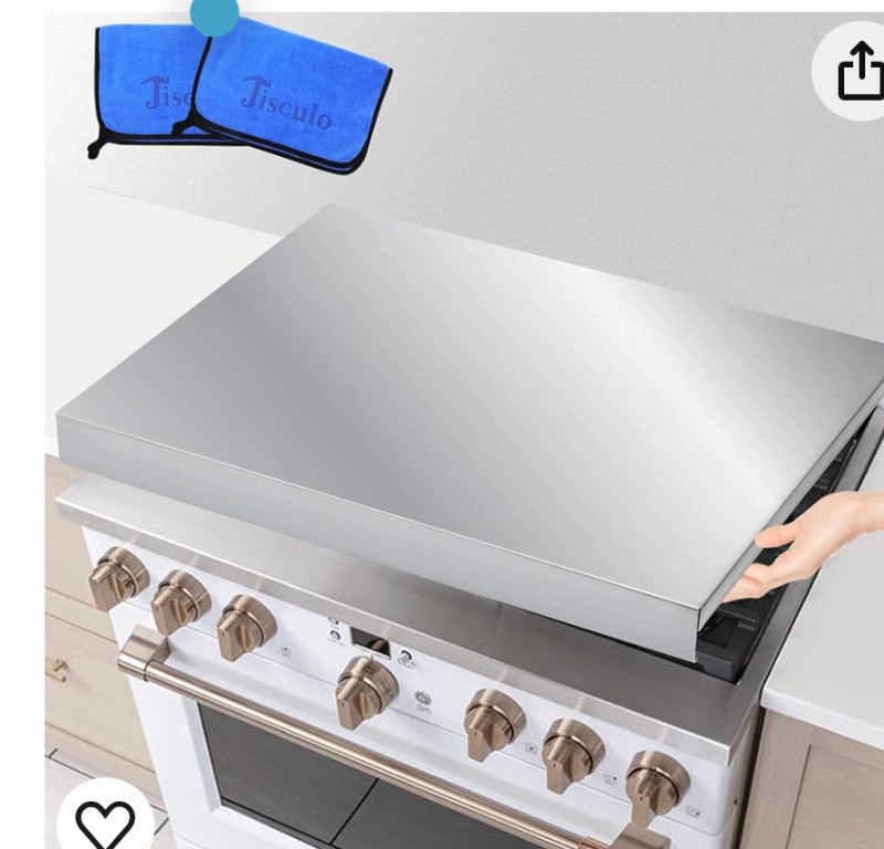 Photo 1 of ???????? ??????? 30x22x2.75 Inch Stainless Steel Gas Stove Top Cover, Expand Kitchen Space for Gas Stove Range, Stainless Steel Stove Cooktop Noodle Board, Gas Stove Kitchen Organizer