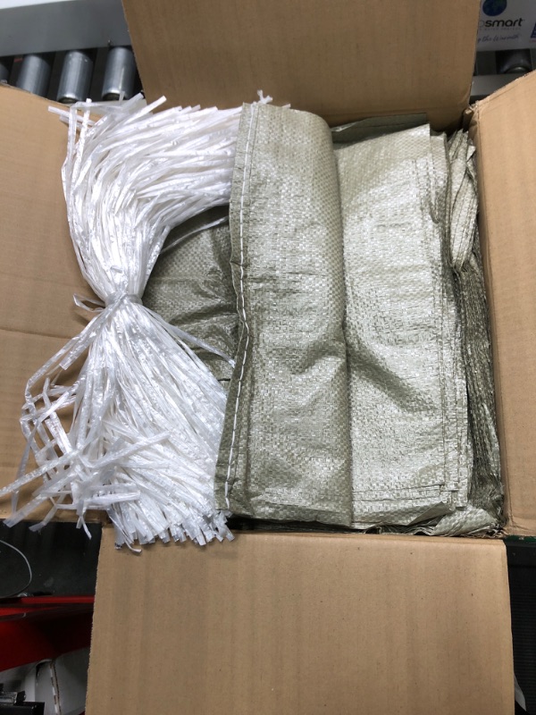 Photo 3 of 200 Pcs Empty Sandbags Heavy Duty Sand Bags with Ties Woven Polypropylene Sand Bags Bulk Sand Bag for Flooding 16 x 26 Inches Sandbag Flood Protection for Emergency Hurricane Season Supplies Green