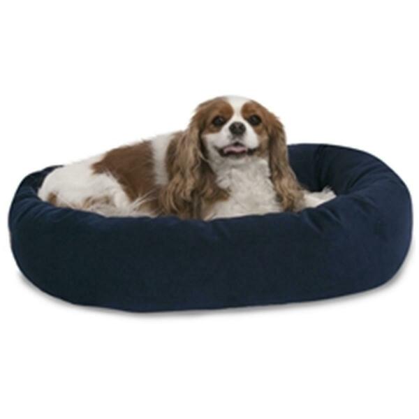 Photo 1 of 24 in. Navy Suede Bagel Dog Bed
