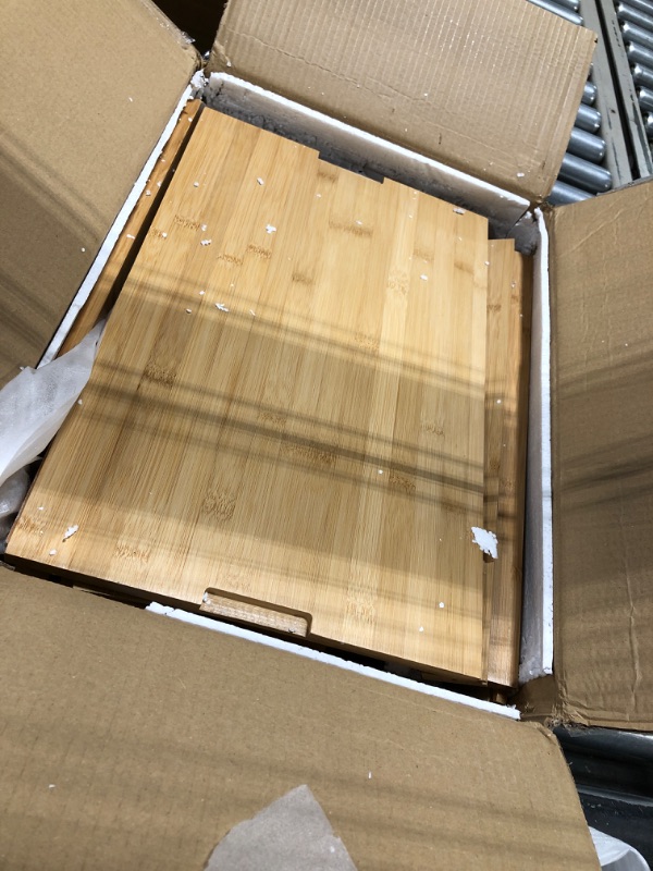 Photo 1 of Extra Large Bread Box with Cutting Board, Bamboo Bread Boxes for Kitchen Counter Airtight-Double Layer Bread Box, Homemade Bread Storage Container