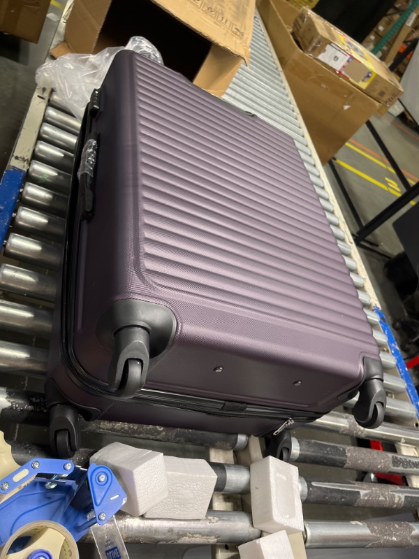 Photo 2 of 1-Piece Set (28) purple  suitcase Hardshell Luggage Set: Lightweight Carry-On with Silent Airplane Spinner Wheels, TSA Lock and Cool Rolling Design (purple, 1-Piece Set (28) purple