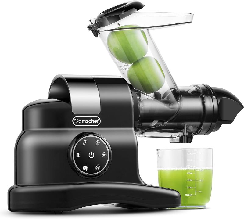 Photo 1 of Cold Press Juicer Machines, AMZCHEF 3" Wide Dual Feed Chute Slow juicer, High Nutrition Juicer Slow Masticating with 2-Speed Modes & Reverse Function (Black) Visit the amzchef Store
