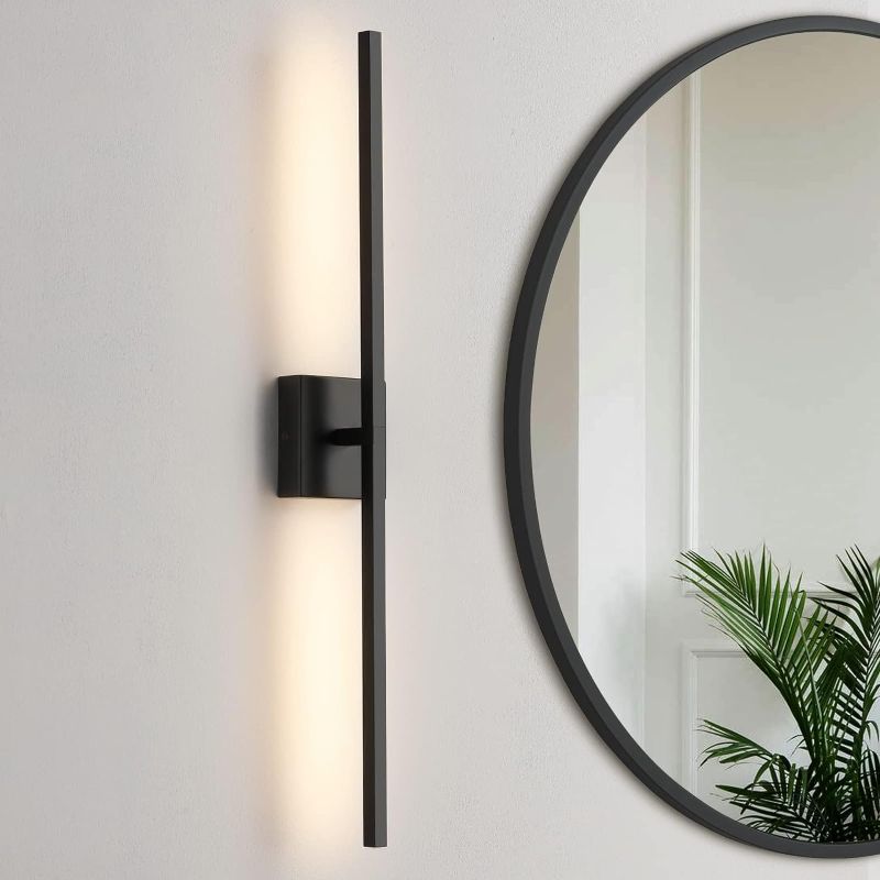 Photo 1 of Black Bathroom Light Fixtures 360° Rotatable Black Vanity Lights for Bathroom LED Dimmable 30 inch Modern Wall Sconce with 3500K Warm Light Brushed Bathroom Sconce Over Mirror
