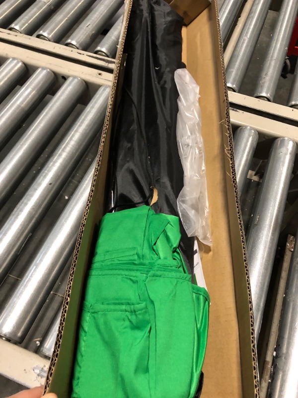 Photo 1 of 5X6.5ft Green Backdrop Kit with T-Shape Stand, Portable Background Support Kit with Carrying Bag & Clamps for Video, Zoom, Streaming
