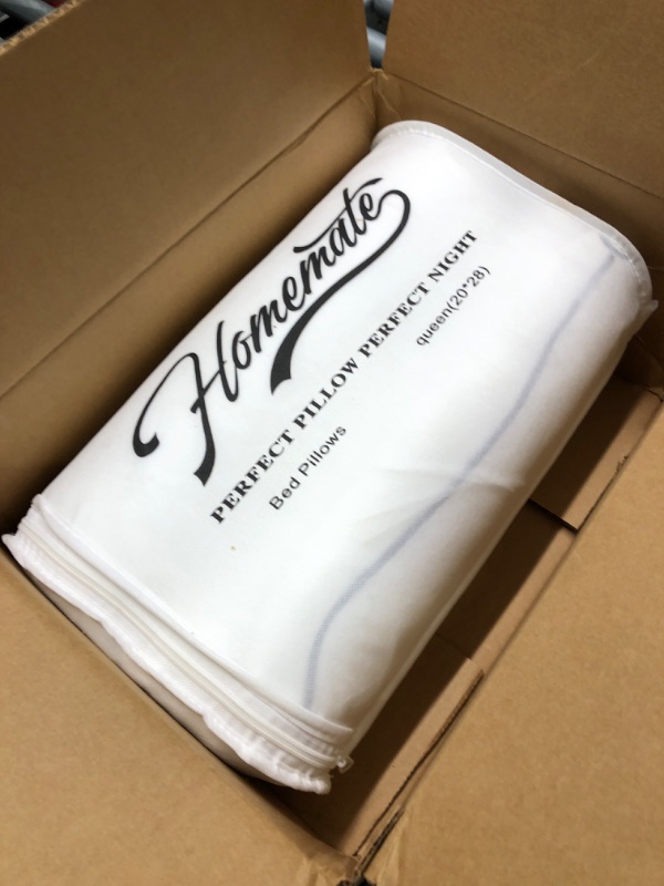 Photo 2 of *****brand new, factory sealed***** HomeMate Bed Pillows for Sleeping - Queen Size(20"x28") Set of 2 Pillows Allergy Friendly Microfiber Shell Fluffy Down Alternative Filling Breathable Pillow Suitable Back Stomach or Side Sleepers Queen?2 Pieces?