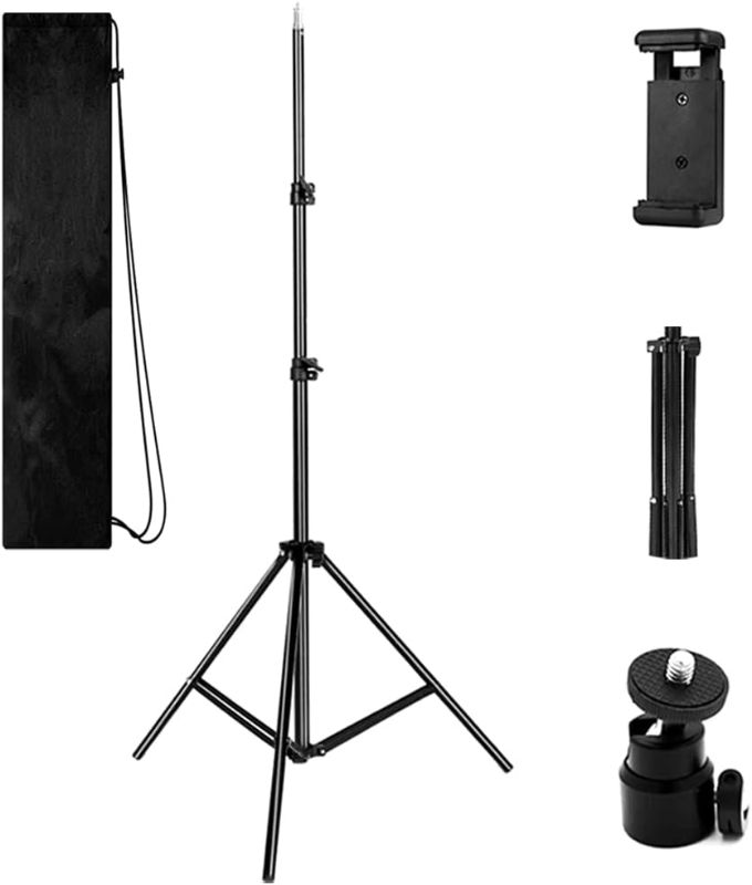 Photo 1 of **Used/Missing some parts**82 Inch Tall Extendable Tripod Compatible with Most Cell Phones, DSLRs, Digital Cameras for Selfie and Live Video Travel, Broadcasting/Streaming/vlogging. Black
