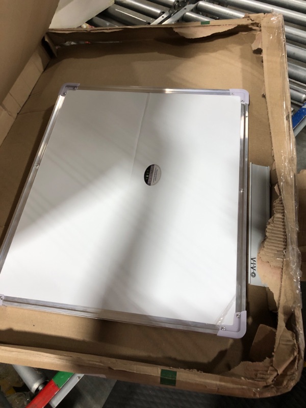 Photo 2 of **Minor Damage**Magnetic Whiteboard/Dry Erase Board,Silver Aluminium Frame,1 Dry Eraser, 2 Dry Erase Markers,Excellent for Office and Home (23.62 x 15.75)