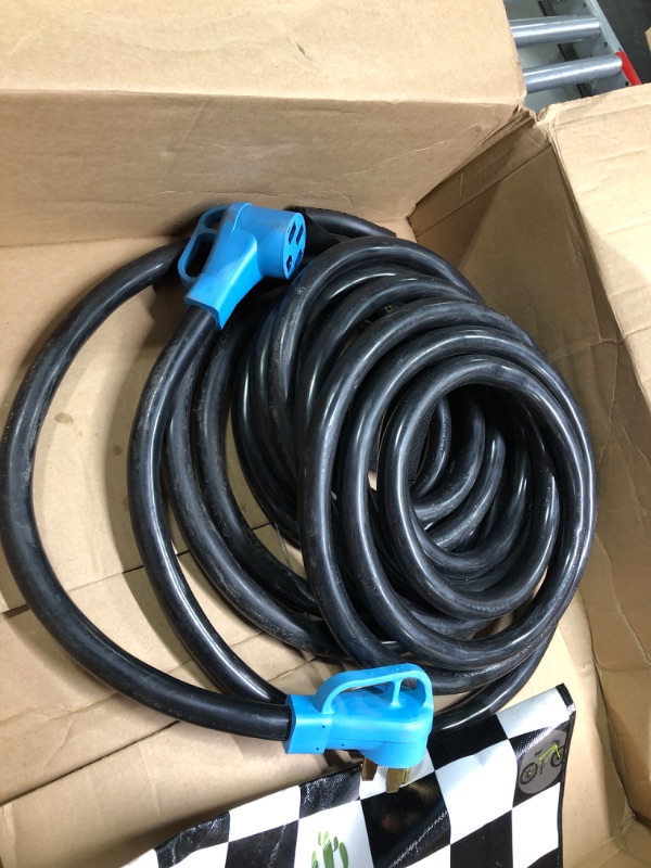 Photo 2 of **Lightly Used**UL Listed 50 Amp 25 Feet Generator Extension Cord, NEMA 14-50P Male to SS2-50R & CS6364 STW 6/3+8/1 AWG 125/250V Generator Power Cord Twist Lock Connectors for Generator to House 25FT
