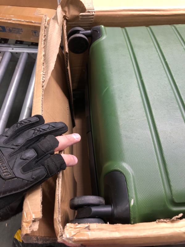 Photo 3 of **Used**ABS Luggage with TSA Locks,Large 28-Inch Expandable, and Friction-Resistant in dark green Spinner Suitcases
