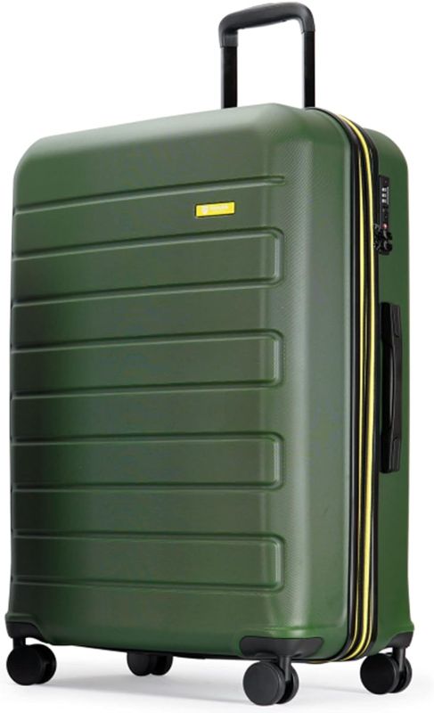 Photo 1 of **Used**ABS Luggage with TSA Locks,Large 28-Inch Expandable, and Friction-Resistant in dark green Spinner Suitcases
