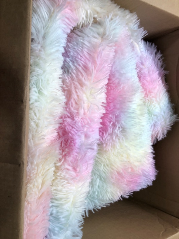 Photo 2 of **New Open**Rainbow Fluffy Rugs for Girls Bedroom, Unicorn Room Decor,Pastel Area Rug for Kids, Shag Carpet for Nursery, Soft Play Mat for Baby, Fuzzy Rug for Living Room, Plush Rug for Playroom, Throw Rug 6x9
