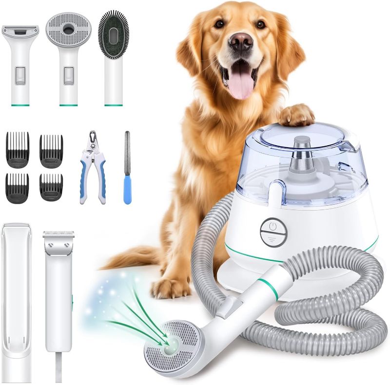 Photo 1 of **Good Used**Pawhaus Dog Grooming Vacuum Kit Brush for Shedding, 13000Pa Vacuum Suction 99% Pet Hair, Large Capacity, 52 dB Low Noise Dog Vacuum for Shedding Grooming for Dogs Cats Pets

