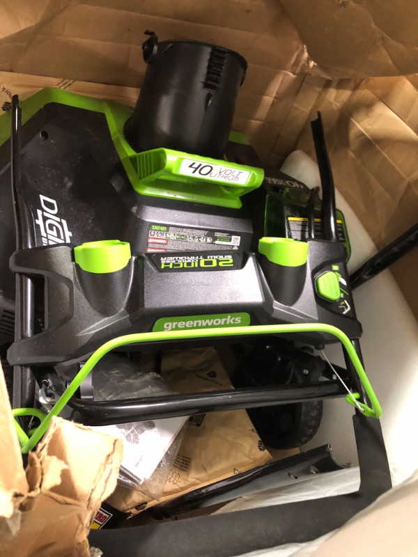 Photo 3 of **Untested**Greenworks 2601102 DigiPro Gmax 40V 20 in. Cordless Lithium-Ion Snow Thrower (Bare Tool)