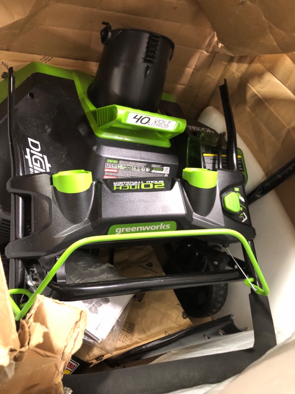 Photo 1 of **Untested**Greenworks 2601102 DigiPro Gmax 40V 20 in. Cordless Lithium-Ion Snow Thrower (Bare Tool)
