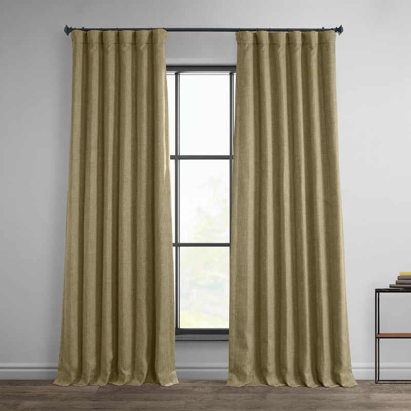 Photo 1 of **used**HPD Half Price Drapes Faux Linen Room Darkening Curtains - 84 Inches Long Luxury Linen Curtains for Bedroom & Living Room (1 Panel), 50W X 84L, Nomad Tan
