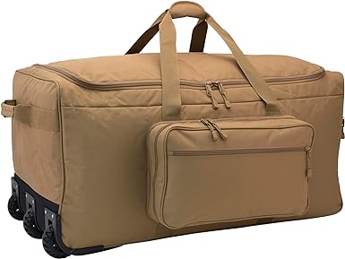 Photo 1 of **Good Used**Monster™ Rolling Duffle Deployment Bag with Wheels, Large Wheeled Heavy Duty Duffle Bag for Men & Women, Travel Bag, Coyote Color
