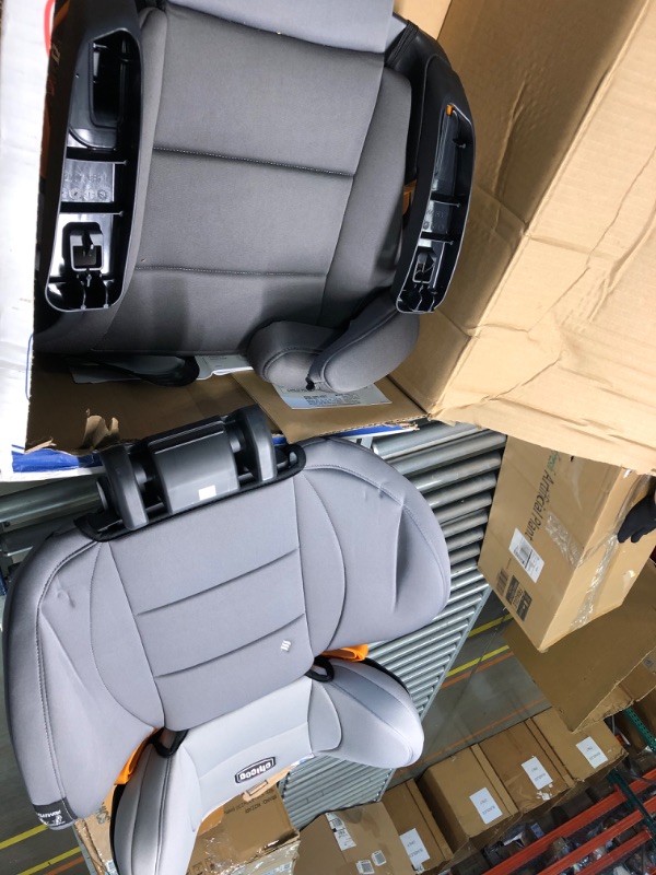 Photo 2 of **Good Used**Chicco KidFit ClearTex Plus 2-in-1 Belt-Positioning Booster Car Seat, Backless and High Back Booster Seat, for Children Aged 4 Years and up and 40-100 lbs. | Drift/Grey KidFit Plus with ClearTex® No Chemicals Drift/Grey