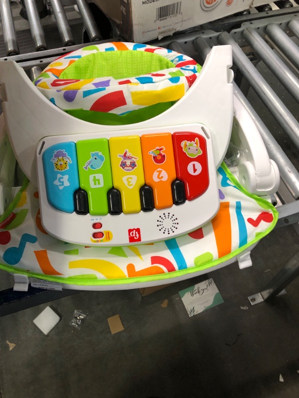 Photo 2 of **Good Used**Fisher-Price Portable Baby Chair, Deluxe Sit-Me-Up Seat with Kick & Play Piano Learning-Toy and Snack Tray for Babies and Toddlers