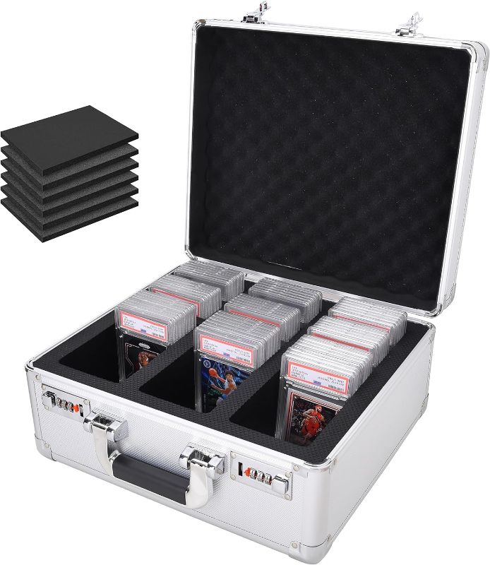 Photo 1 of 120+ 3 ROW Graded Card Storage Box; Durable Sports, PSA and Pokemon Storage Box - Organizer Slab for Your Collection - For Baseball, Football, TCG, MTG Cards - Top Loader Design
