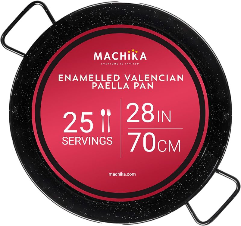 Photo 1 of **minor Damage**Machika Enamel Paella Pan | Paella Pan | Skillet for Paella and Rice Recipes | Perfect for Indoor & Outdoors | Easy Cleaning | Rust Proof Coating | 25 Servings | 28 inches |
