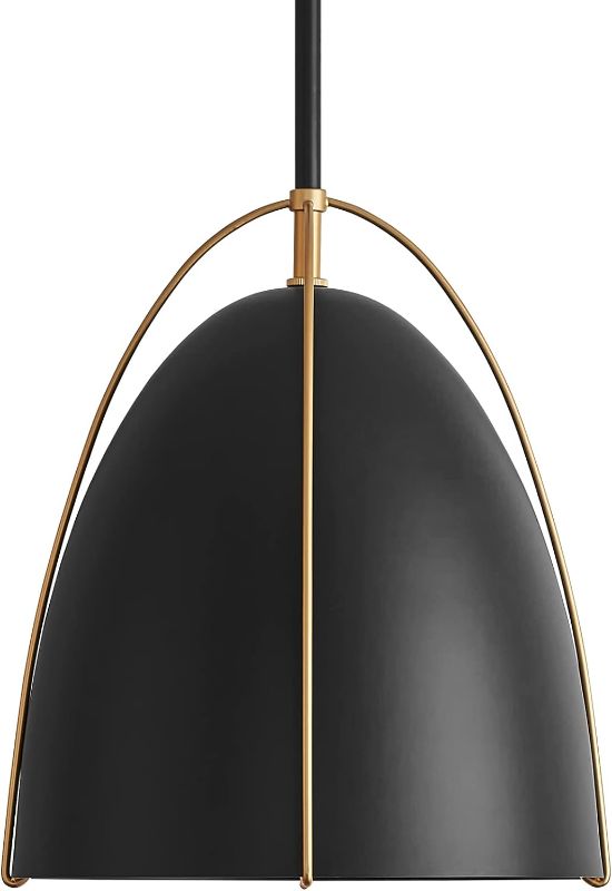 Photo 1 of **Used**Black Dome Pendant Light 10in 1-Light Kitchen Pendant Lighting Egg-Shaped Black Gold Pendant Light Fixture for Kitchen Island, Dining Room,Kitchen Sink,Bar,10in?E26
