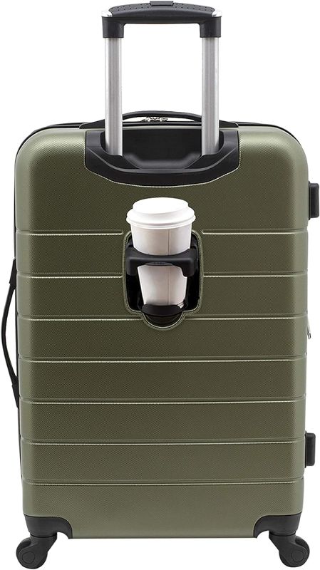 Photo 1 of **Used**Wrangler Smart Luggage Set with Cup Holder and USB Port, Olive Green, 20-Inch Carry-On