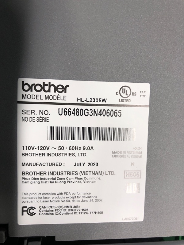 Photo 4 of Brother HLL2305W Compact Mono Laser Single Function Printer with Wireless and Mobile Device Printing New: HLL2305W (Wireless)