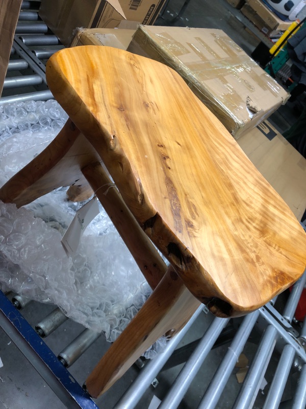 Photo 1 of GREENAGE Cedar Roots Stool Naturally Shaped A-Leg, Medium, 15" x 12" x 13.8" H, Wood Stump Side Table Stand Home Décor End Table Cedar Roots A-Leg 15" x 12" x 13.8" H