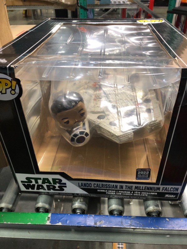 Photo 1 of Funko Pop! Ride Super Deluxe: Star Wars - Lando Calrissian in The Millenium Falcon (Shared Galactic Convention, Amazon Exclusive), Multicolor