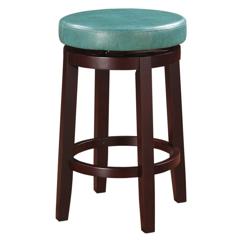 Photo 1 of Linon Maya Bar Stool with Swivel Teal
