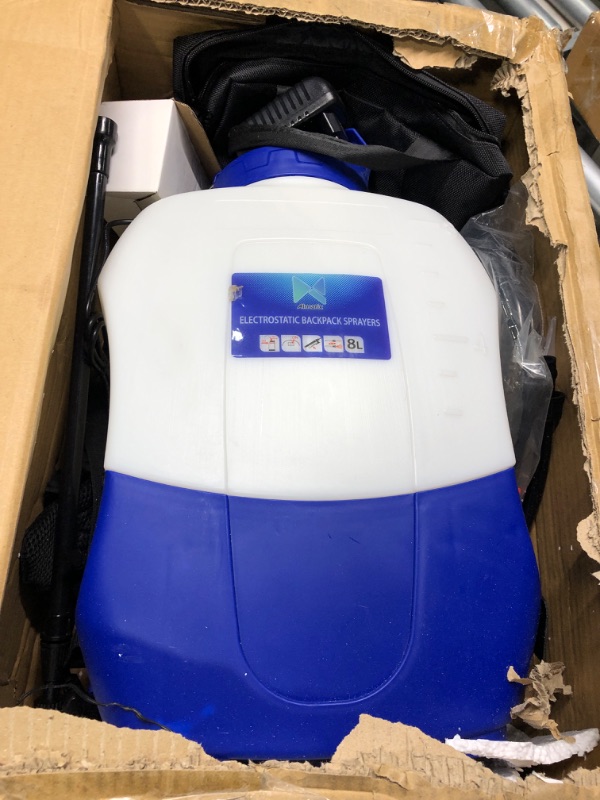 Photo 2 of **Good Used**Almarix Electrostatic Sprayer for Disinfectants, Cordless Electrostatic Backpack Sprayer, Battery Powered Electrostatic Sprayer Machine - 2.11 Gal