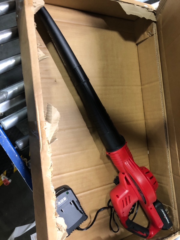 Photo 2 of **Good Used**PowerSmart Cordless Leaf Blower with Battery and Charger, 20V 150 MPH Lightweight Blower for Lawn Care, Patio, Driveway One-Battery