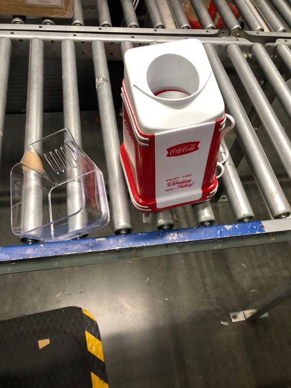 Photo 1 of **LIKE NEW**Nostalgia Electrics Coca-Cola Hot-Air Electric Popcorn Maker, 8 Cups, Healthy Oil Free Popcorn with Measuring Scoop, Coke Red & White Hot-Air Coca-Cola
